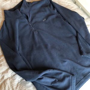 men’s navy blue fleece half zip